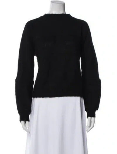 Pre-owned Y's Alpaca Crew Neck Sweater In Blue