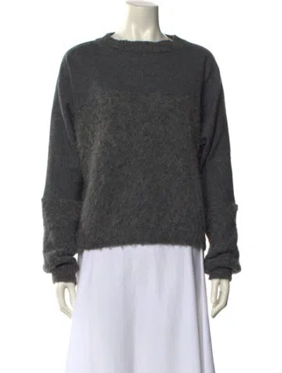 Pre-owned Y's Alpaca Crew Neck Sweater In Gray