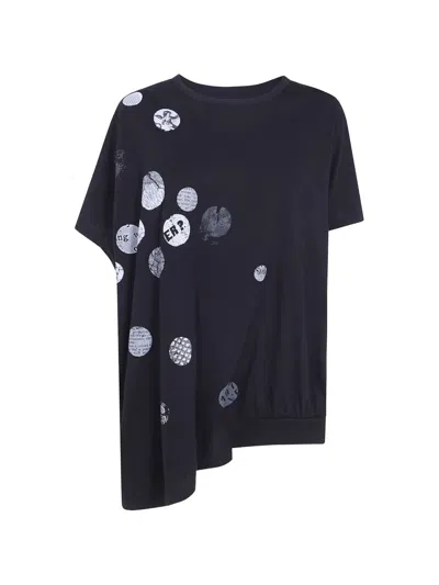 Y's Angel Graphic-print Asymmetric T-shirt In Black