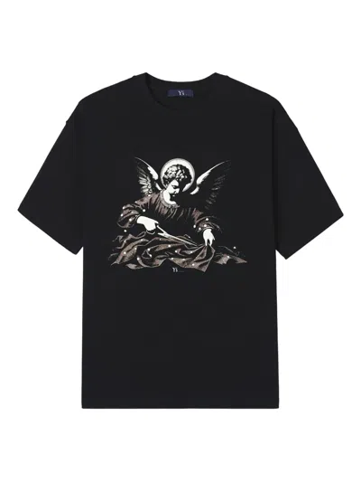 Y's Angel-print T-shirt In Black