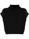Y's Black Aran Vest In Black