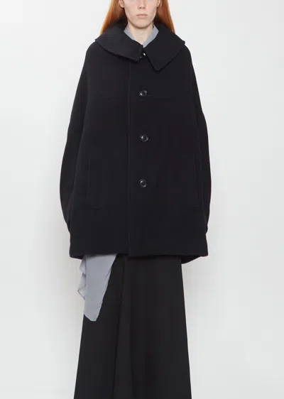 Y's Arranged Mosser Wool Short Coat In Black