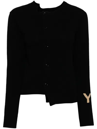 Y's Asymmetrischer Cardigan In Schwarz