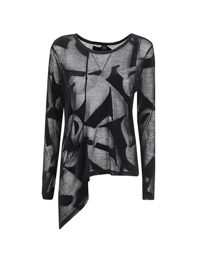 Y's Asymmetric Abstract-print Top In Multi
