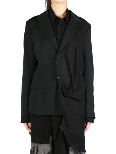 Y's Asymmetric Blazer In Black