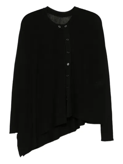 Y's Asymmetric Cardigan In Black