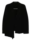 Y's Asymmetric-combed Blazer In Black