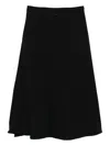 Y's Asymmetric-combed Skirt In Black