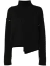 Y's Asymmetric Cropped Jumper In Black