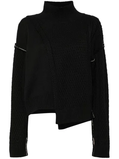 Y's Asymmetric Cropped Jumper In Black