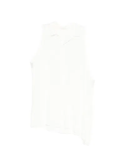Y's Asymmetric Cut-out Top In White