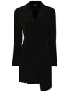 Y's Asymmetric Double-front Blazer In Black