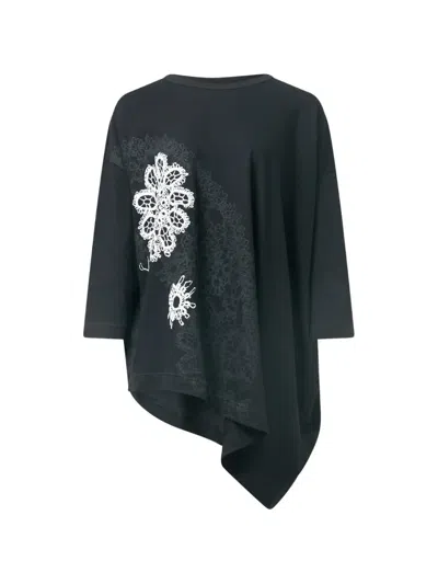 Y's Asymmetric Drape T-shirt In Black