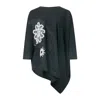 Y's Asymmetric Drape T-shirt In Black