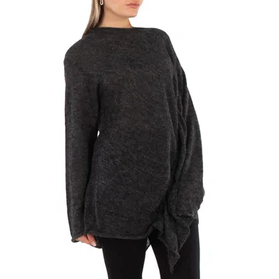 Y'S YS ASYMMETRIC GATHERED JUMPER, BRAND SIZE 2 (MEDIUM)