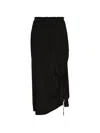 Y's Asymmetric Gathered Midi Skirt In Black