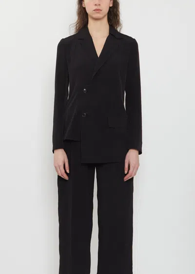 Y's Asymmetric Hanging Lapel Blazer In Multi
