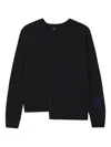 Y's Asymmetric-hem Crew-neck Cardigan In Black