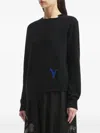 Y's Asymmetric-hem Crew-neck Sweater In Black