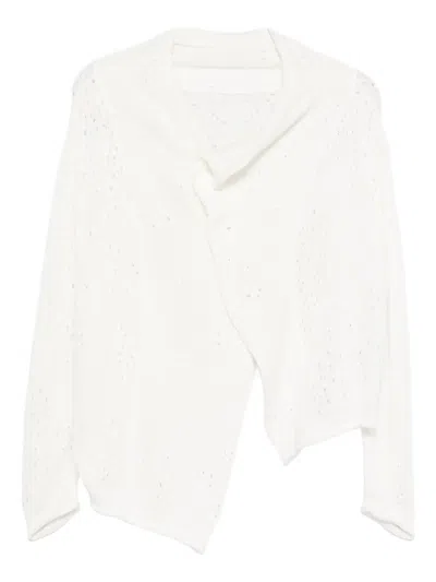 Y's Asymmetric Knitwear In White