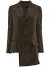 Y's Asymmetric Layered Blazer In Green