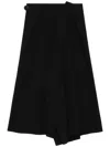 Y's Asymmetric Midi Skirt In Black