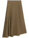 Y's Asymmetric Skirt In 褐色