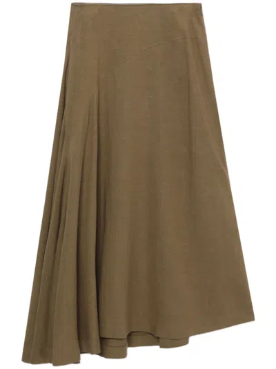 Y's Asymmetric Skirt In 褐色