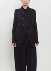 Y's Asymmetrical Button Jacket In Black