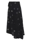 Y's Asymmetrical Polka-dot Skirt In Black