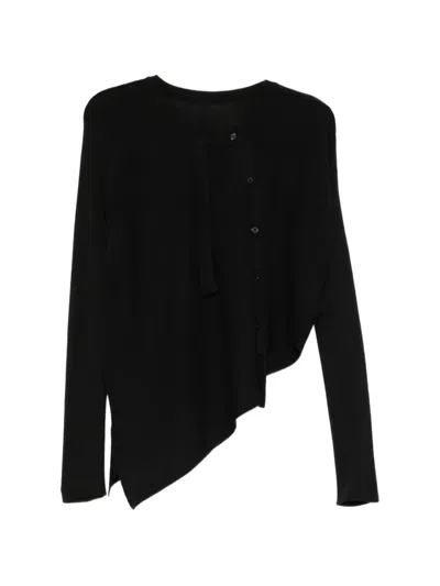 Y's Asymmetric-hem Cardigan In Black