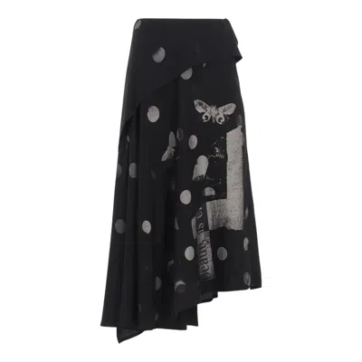 Y's Asymmetry Skirt In Black
