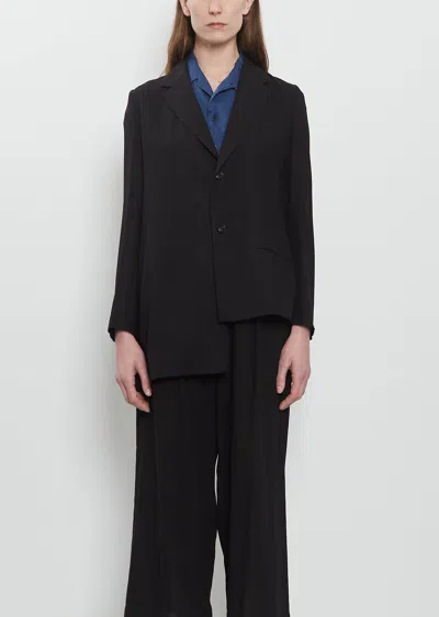 Y's Asymmetry Twill Jacket In Black
