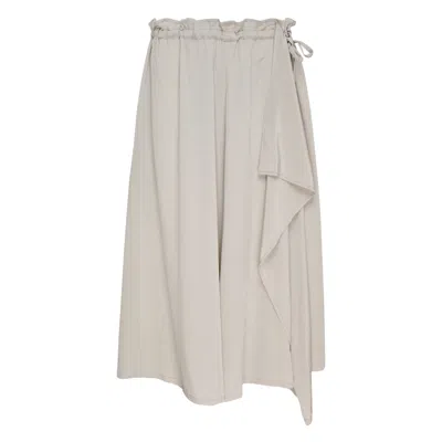 Y's Balloon Draped Midi Skirt In Neutral