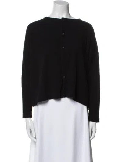 Pre-owned Y's Bateau Neckline Long Sleeve Crop Top W/ Tags In Blue