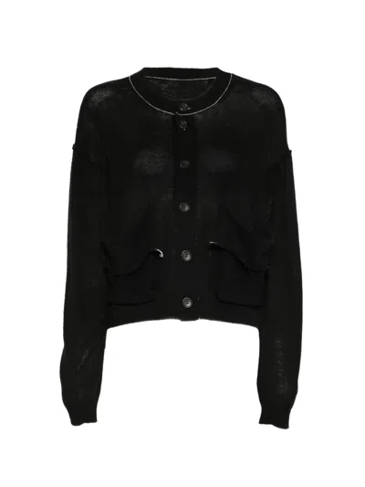 Y's Big-pocket Short Cardigan In Black
