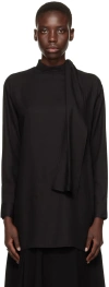 Y's Black Back Tie Blouse In 2 Black