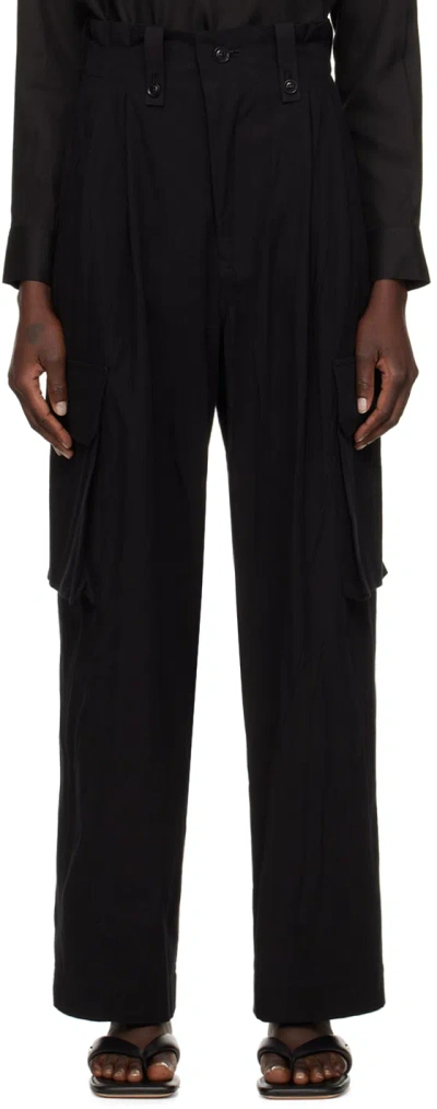 Y's Black Bellows Pocket Trousers In 1 Black