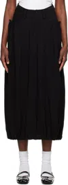 Y's Black Combination Denim Maxi Skirt In 1 Black