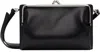 Y's Black Glossy Smooth Metal Clasp Bag In Black
