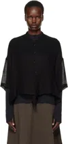 Y's Black Half Sleeve Box Shirt In 3 Black