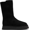 Y's Black Nubuck Leather Slip-on Boots In Multi