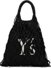 Y's Black Polyester Cord Logo Knit Tote In 2 Black
