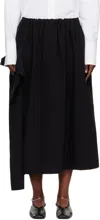 Y's Black Sa-gathered Maxi Skirt In Black