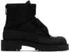 Y's Black Short Padded Boots In 2 Black