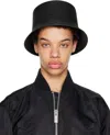 Y's Black Thin Straw Bucket Hat In 2 Black