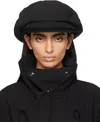Y's Black Wool Gabardine Motor Cycle Cap In 1 Black