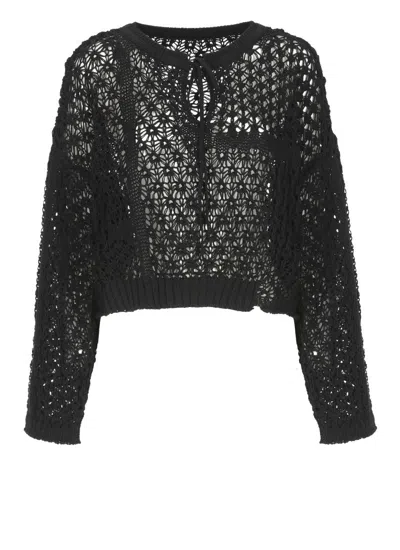 Y'S BLACK Y'S COTTON SWEATER