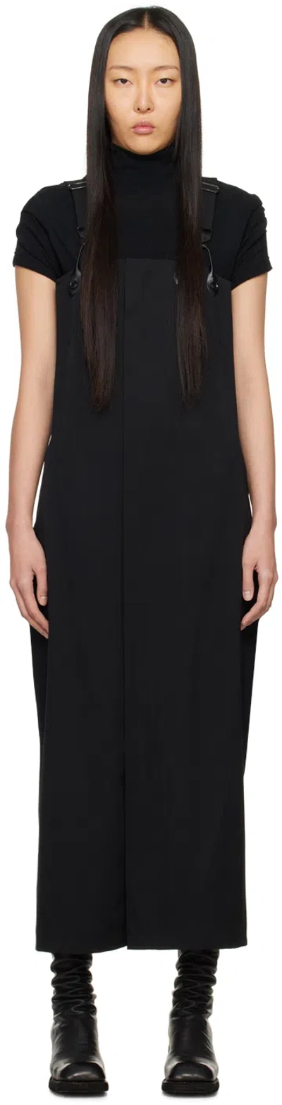 Y's Black Zipper Maxi Dress In 1 Black