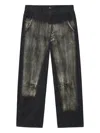 Y's Bleached Knee-patch Jeans In Black